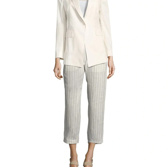 Theory
Thorina Narrow Striped Linen Pants, White - Picture 4 of 6